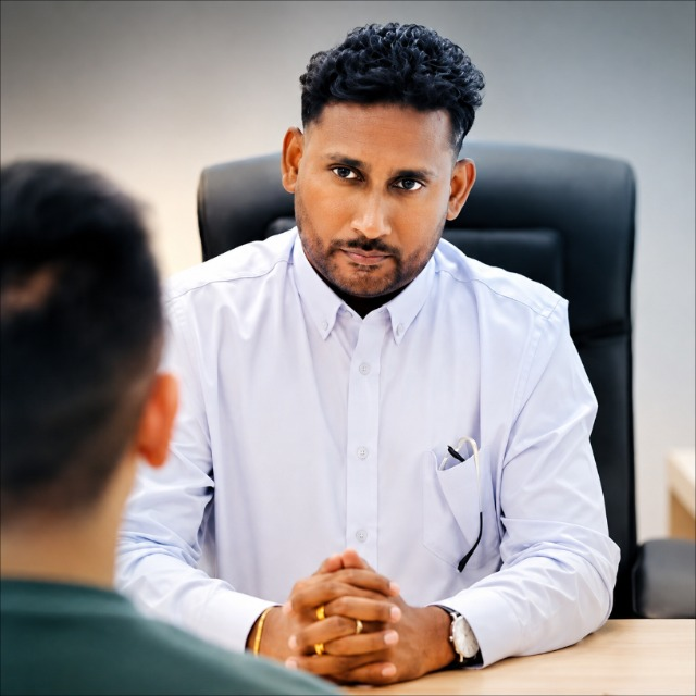 Don Sanjeewa Perera, Founder & CEO of Sangis Business Advisory, in a client meeting